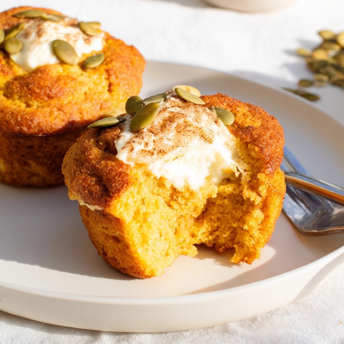 Homemade Pumpkin Cream Cheese Muffins&amp;mdash;a spiced, comforting treat for cool autumn days.