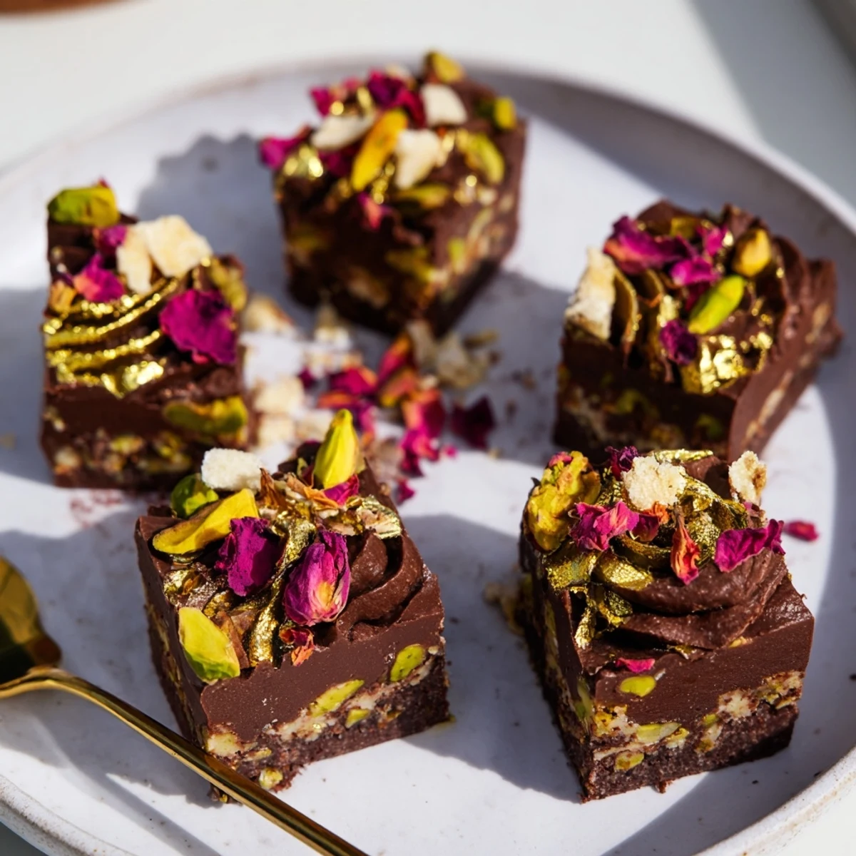 Indulgent chocolate bar inspired creations with a crunchy layer and aromatic spices.