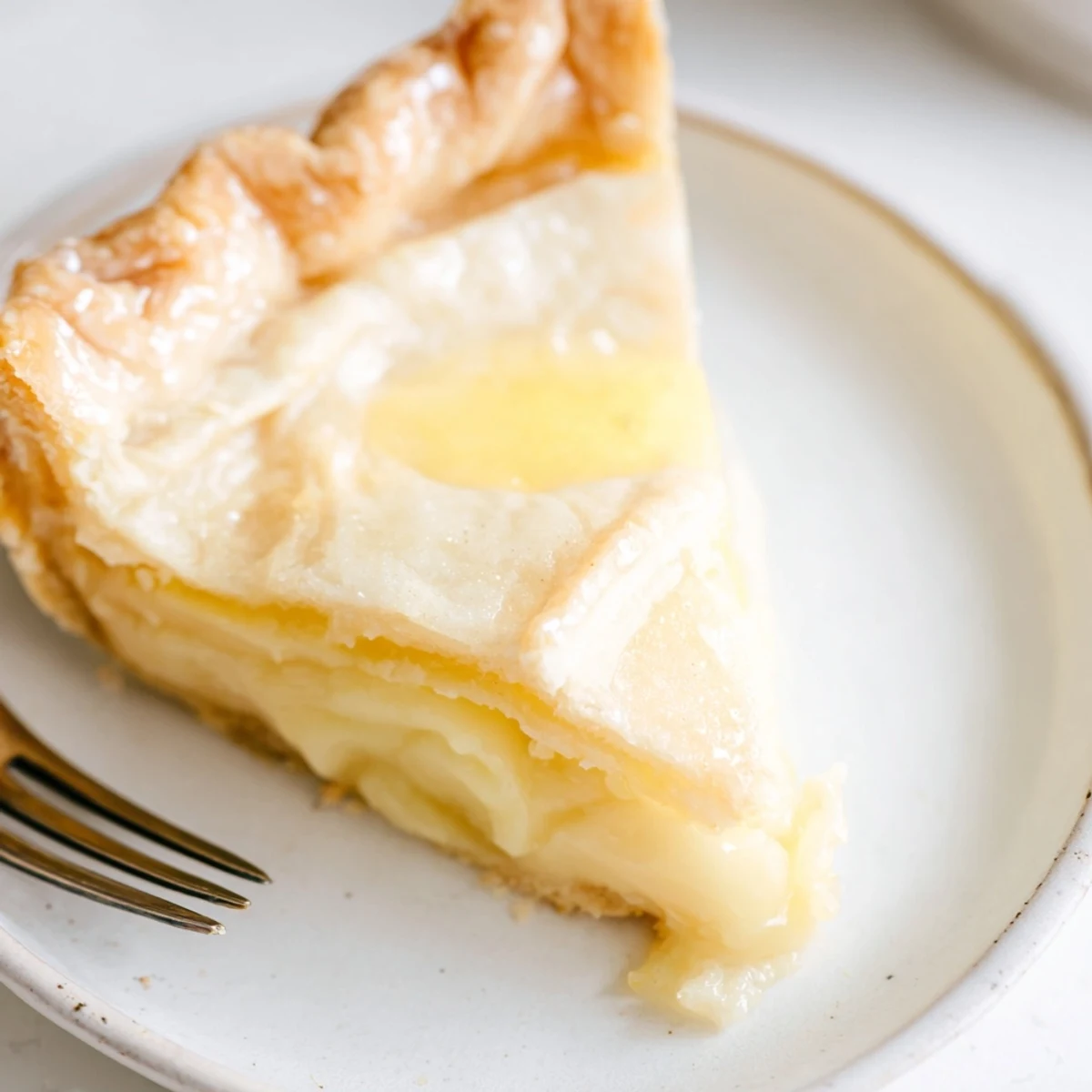 Creamy water pie with a golden crust, a nostalgic Great Depression dessert.  
