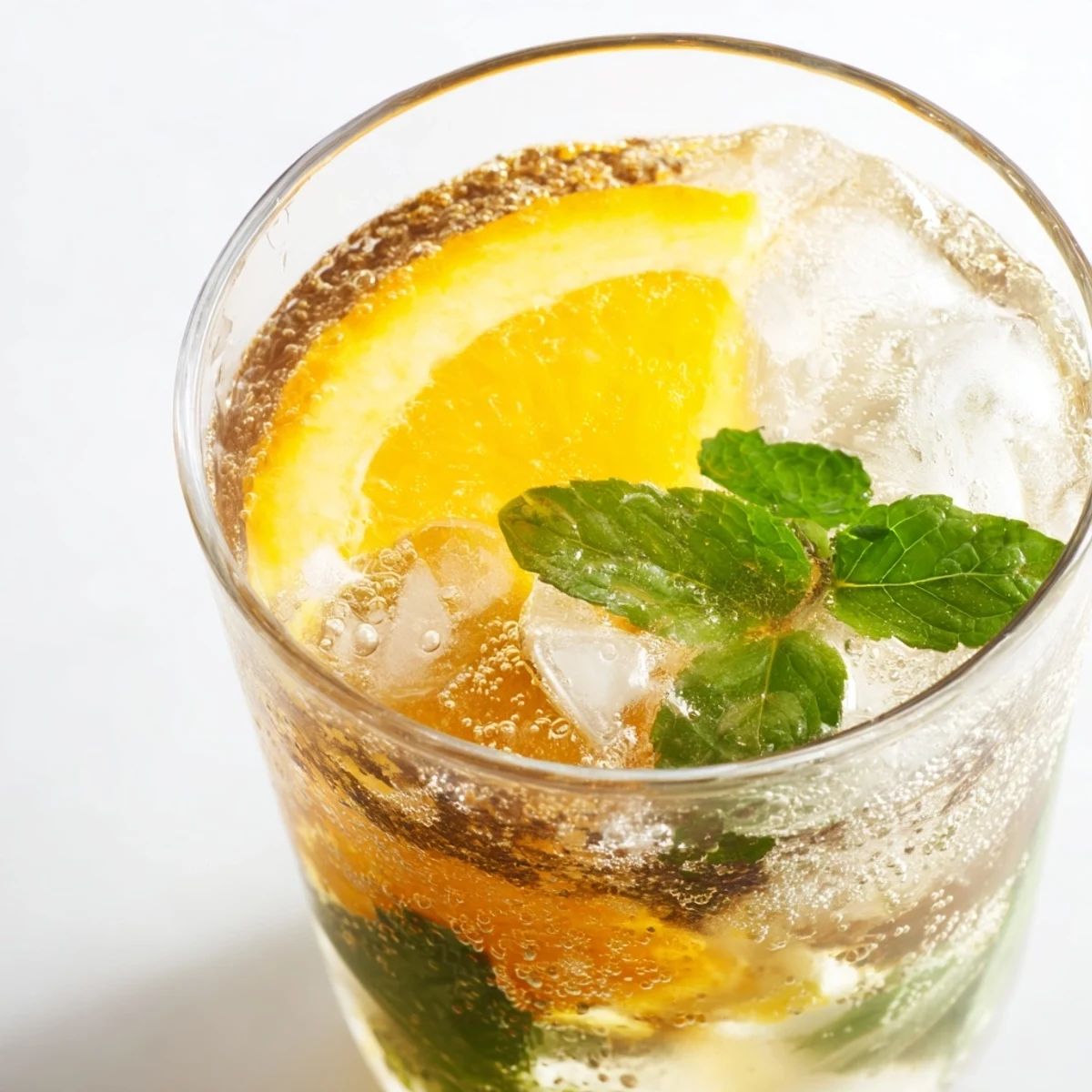 Sparkling probiotic soda mocktail with fresh citrus and mint, perfect for summer sipping.  