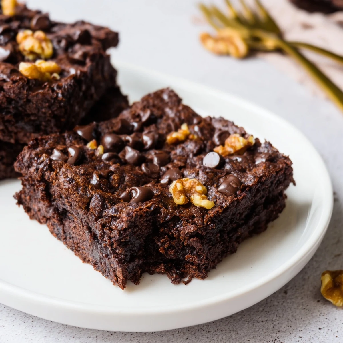 Rich and fudgy Zero-Waste Brownies, made from leftover nut-milk pulp, delightfully decadent.  
