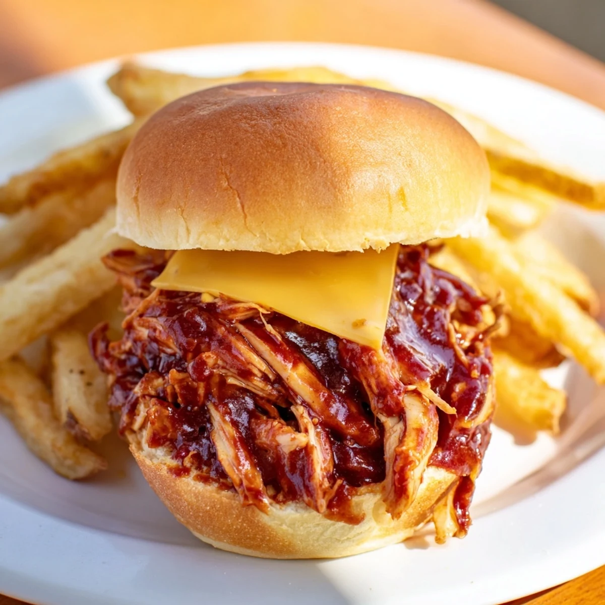 Imagine the amazing flavors of juicy BBQ Chicken Sliders paired with the delightful crunch of golden fries!