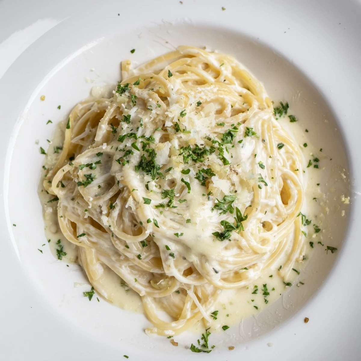 Creamy Three-Cheese Spaghetti