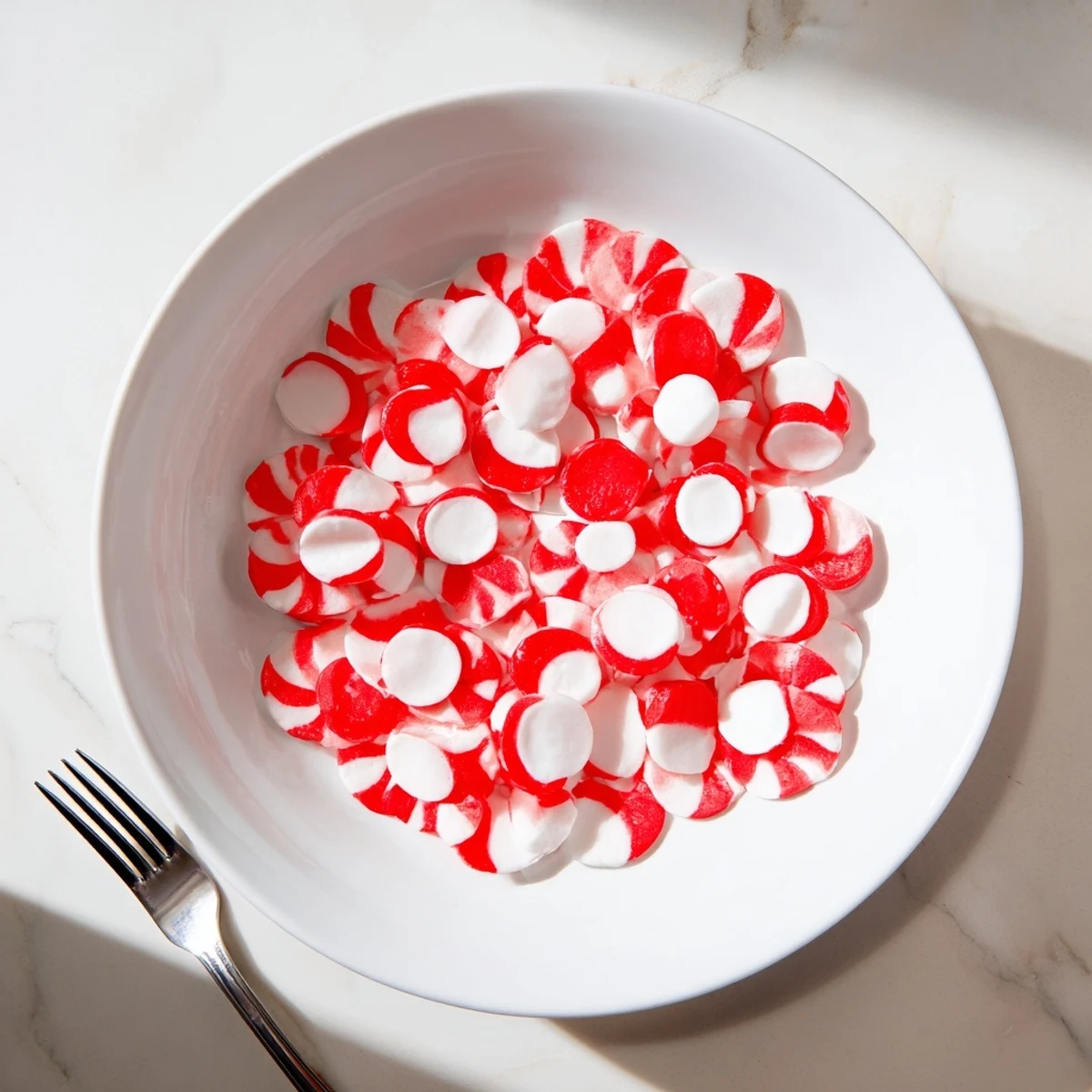 See the elegant, translucent design of a homemade no-bake peppermint candy bowl, a creative gift idea.
