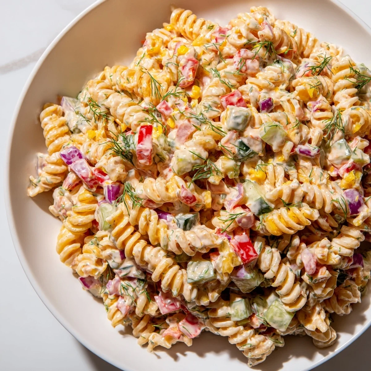 Dill Pickle Chopped Pasta Salad