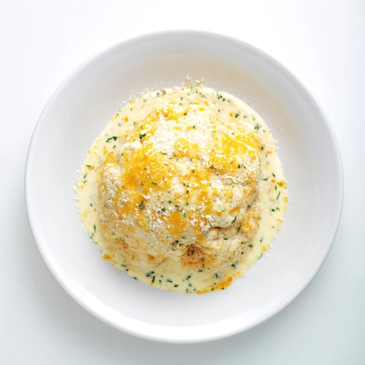 Golden-brown crust tops the bubbling Lightened Mac & Cheese Snowflake Pasta Bake with melted cheese.