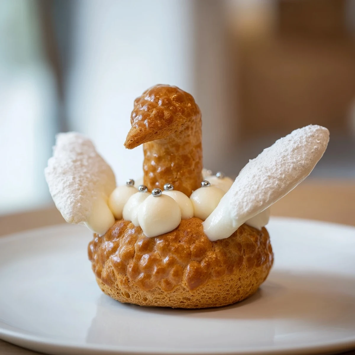 Elegant Swan Petit Fours displayed beautifully, each with vanilla cream and fondant, perfect for tea.