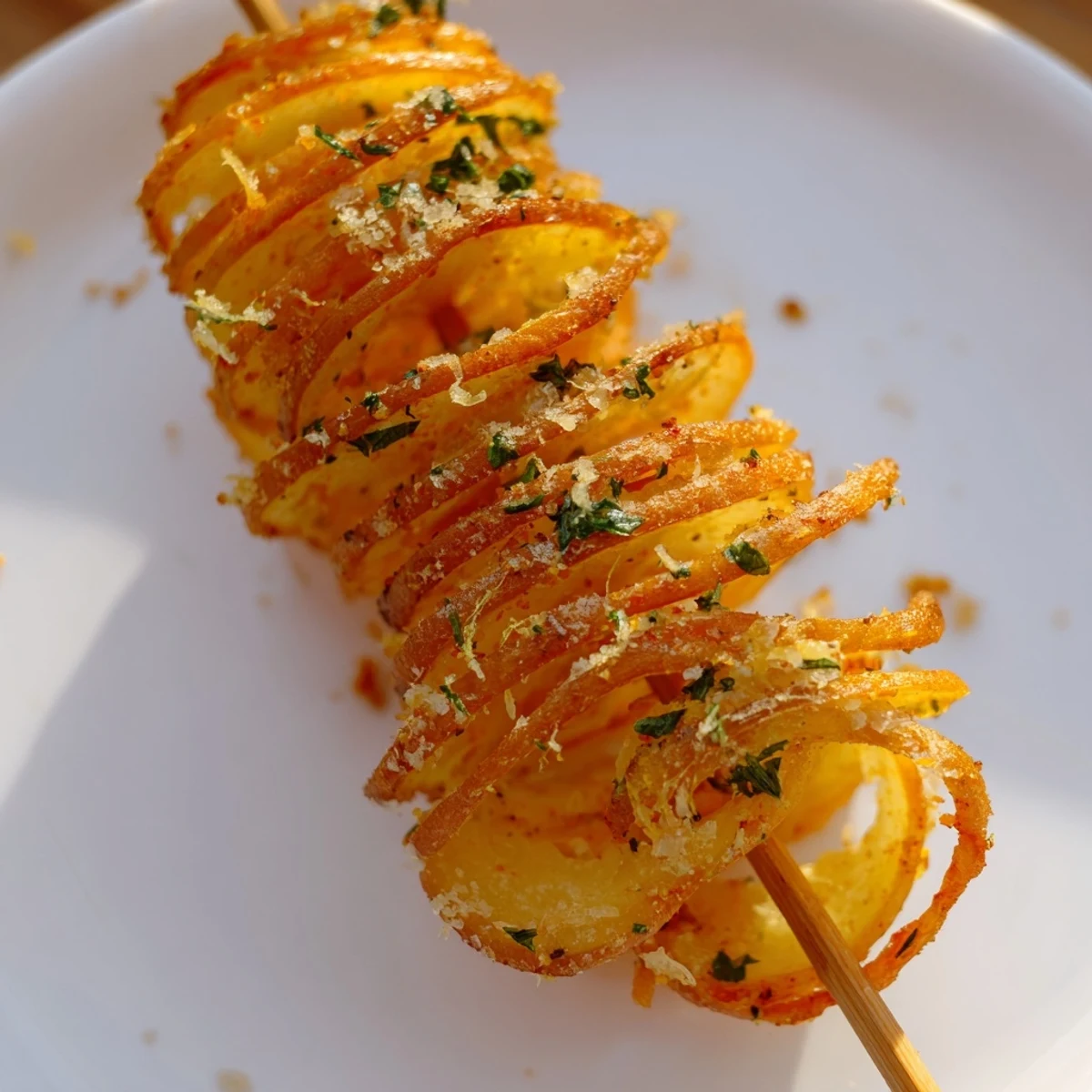 Crispy, golden Tornado Potatoes, a savory snack with perfectly seasoned and spiraled potatoes.