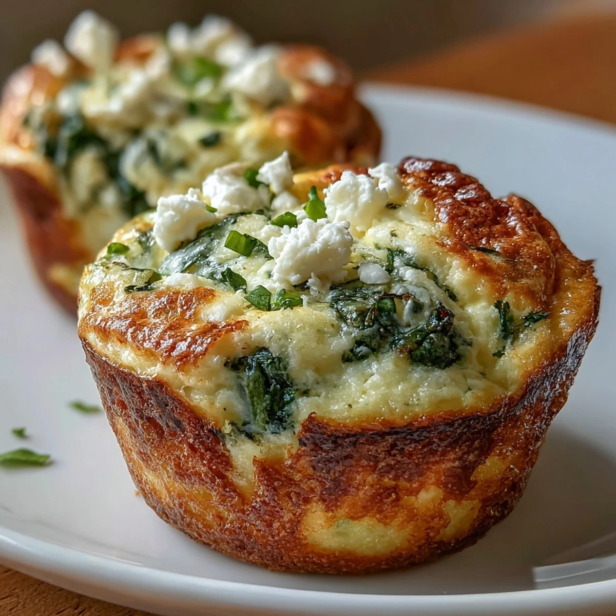 Low-carb breakfast egg muffins loaded with savory spinach and tangy feta, perfect for quick keto meal prep.  