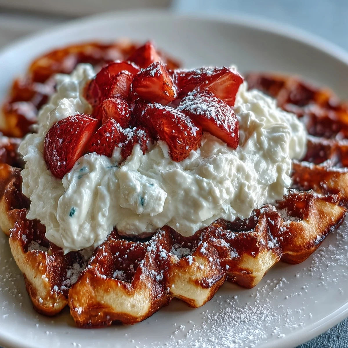 Strawberry Heart Waffles