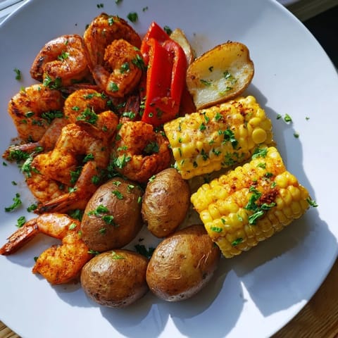 Cajun Shrimp Sweet Corn Platter