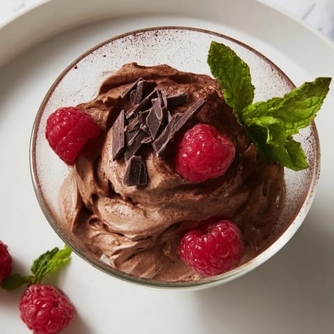 Avocado Chocolate Mousse Raspberries #114