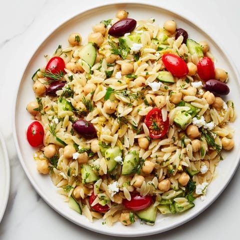 Greek Lemon Orzo Bean Salad