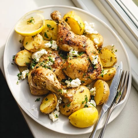 Roasted Chicken Lemon Herbs Feta