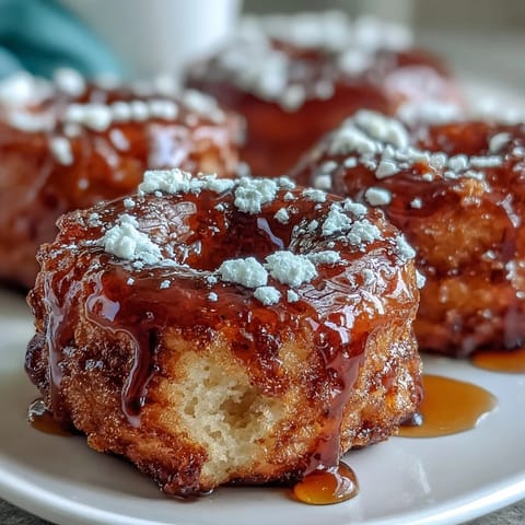 Golden cardamom-spiced donuts with a glossy honey glaze, topped with crushed pistachios for extra crunch.