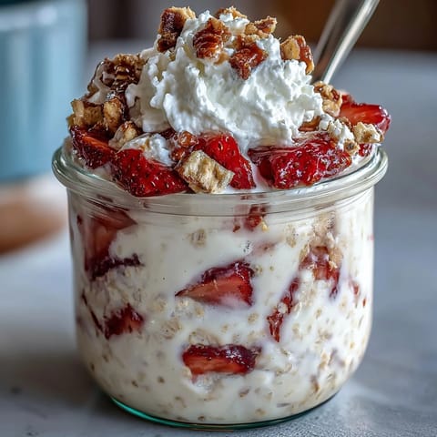 Strawberry Shortcake Overnight Oats