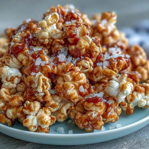 Sweet and salty caramel popcorn mix with roasted peanuts, perfect for movie nights or sports viewing.