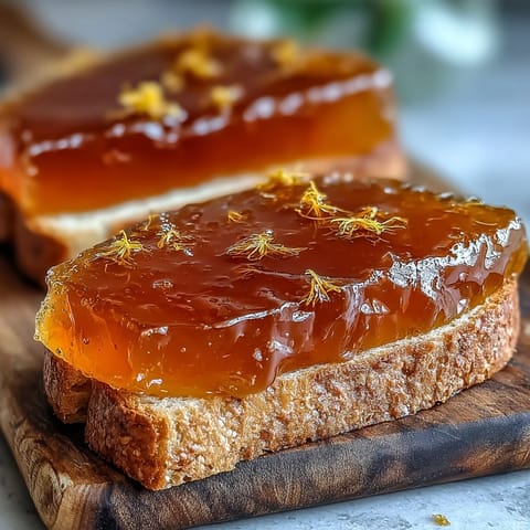 Vibrant yellow dandelion jelly in a glass jar, its translucent texture hinting at a delicate, floral sweetness perfect for morning toast.