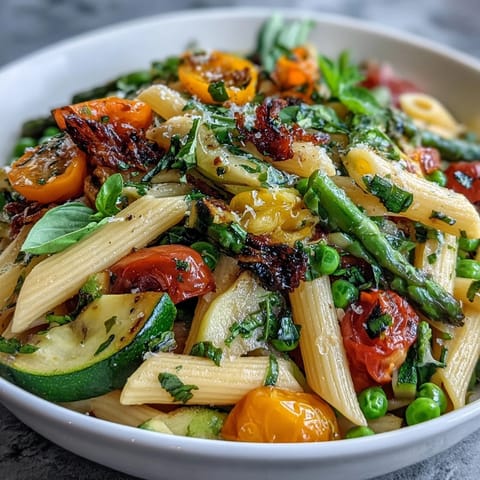 Spring Pasta Primavera Fresh Veggies
