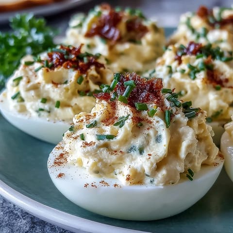 Creamy sweet pickle relish deviled eggs, a tangy appetizer perfect for any gathering.