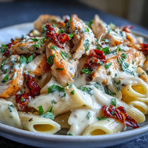 Viral Marry Me Chicken Pasta dish, creamy sun-dried tomato sauce, tender chicken.