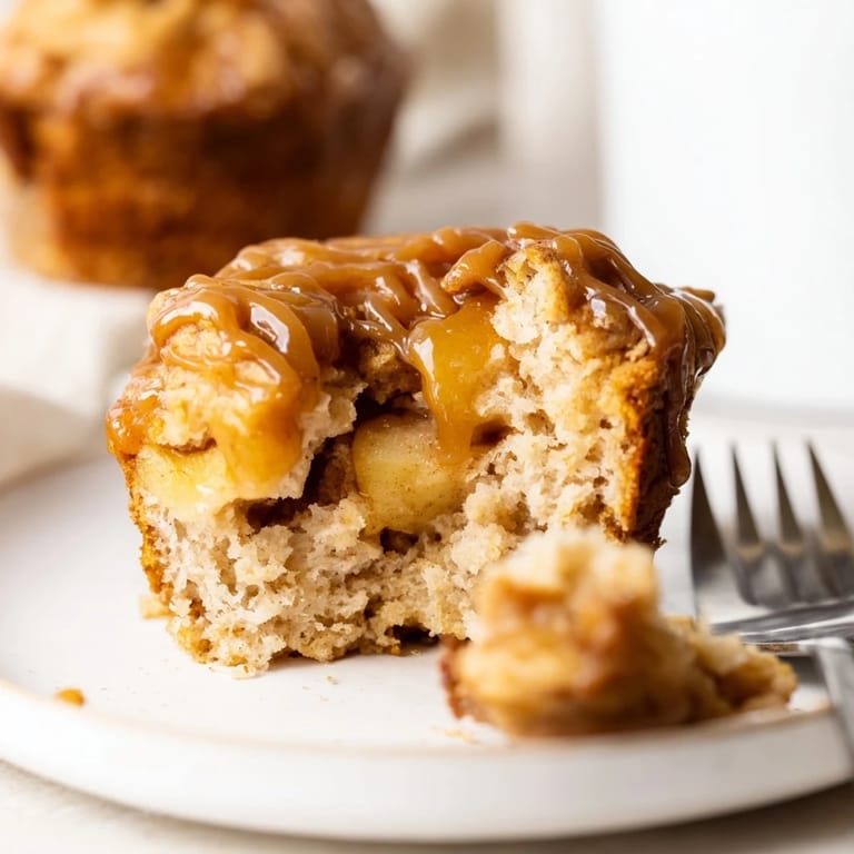 Delicious chai caramel apple muffins, perfect for breakfast or a cozy dessert treat.