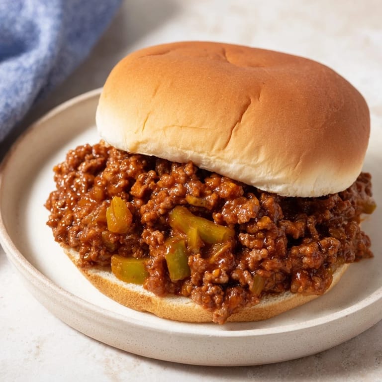 Golden-toasted buns cradling juicy Sloppy Joes, a classic American meal, perfect for dinner.