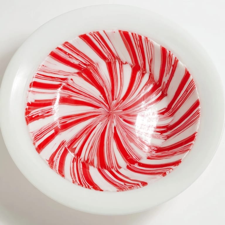 Melted into shape, the No-Bake Peppermint Candy Bowl sparkles, ready to hold your favorite treats.
