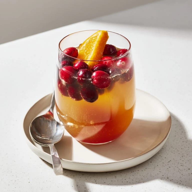 Vibrant holiday punch made with cranberry and orange juices, topped with fizzy ginger ale.