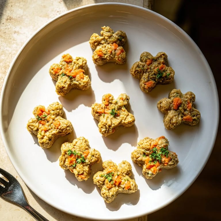Homemade Friendly Dog Paw Treats, perfectly shaped and arranged on a parchment-lined baking sheet, waiting for pups.