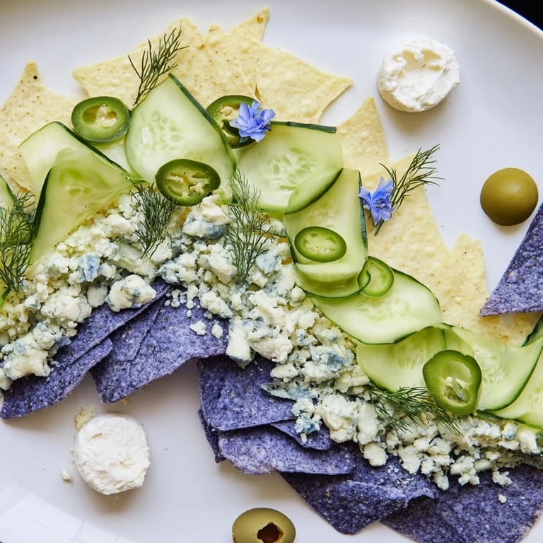 Colorful Deep Sea Ocean Wave platter with olives, grapes, and green bell pepper arranged for a visually stunning party treat.