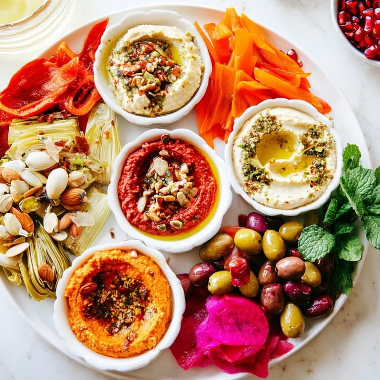 An impressive, textured overhead shot shows the Moroccan Tile Mosaic with various flavorful ingredients.