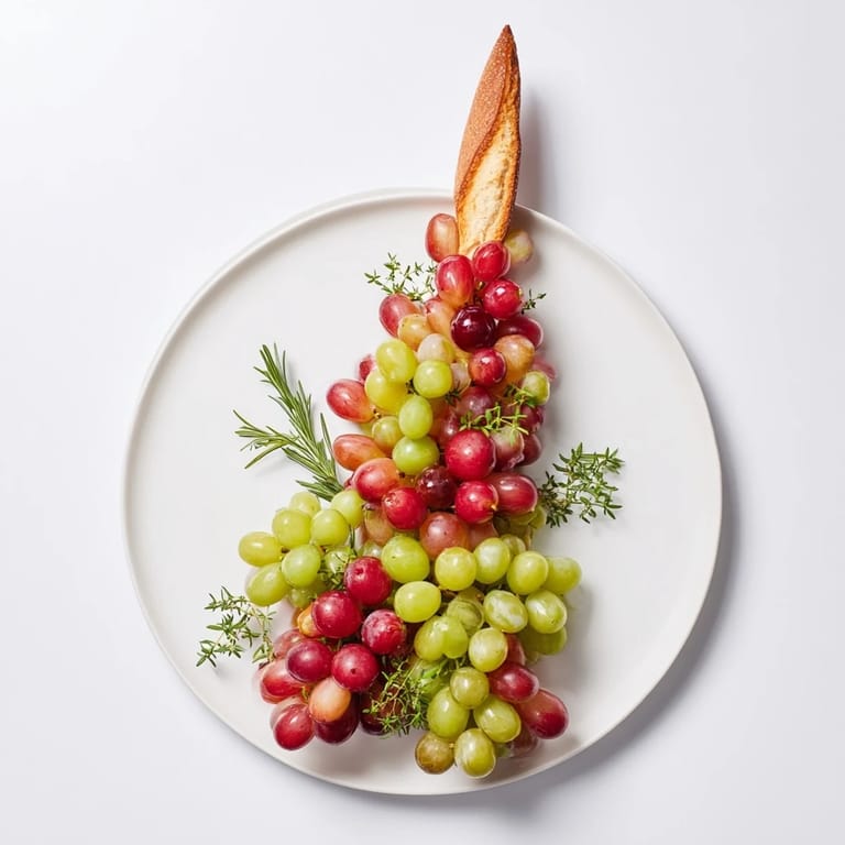 Artfully arranged vineyard grape cluster with salami stem, great for impressing your guests.