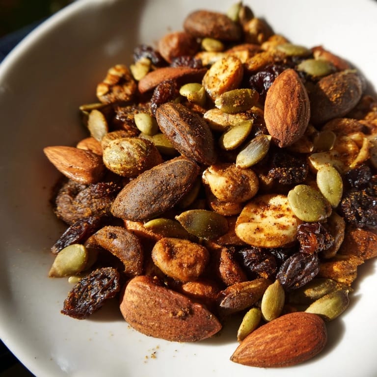 Savory and crunchy acorn & oak snack mix, perfect vegetarian snack, offering earthy flavors.