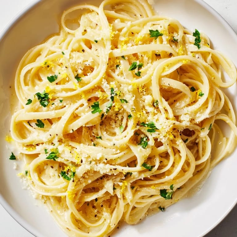 Creamy garlic butter coats delicate linguine; a satisfying, simple Italian meal.