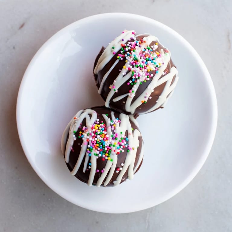 A mug of rich, creamy hot chocolate with a melting bomb inside, showing fluffy marshmallows rising as the chocolate swirls into the warm milk.