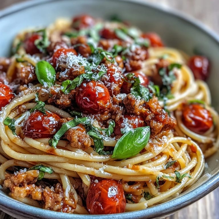 Serve Italian Drunken Noodles with fresh basil, Parmesan, and a lemon wedge.