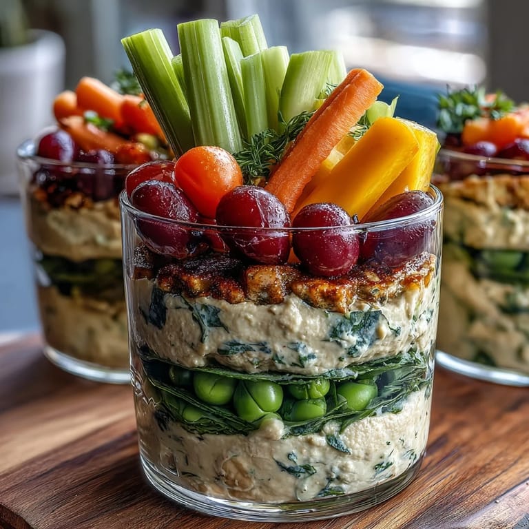 Colorful Field Trip Snack Cups with Hummus and Veggie Sticks - Bright, crunchy vegetable sticks paired with creamy hummus in convenient portable cups for healthy snacking.