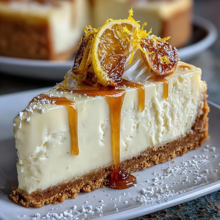 Zesty limoncello cheesecake bars topped with lemon zest, a refreshing citrus dessert treat.